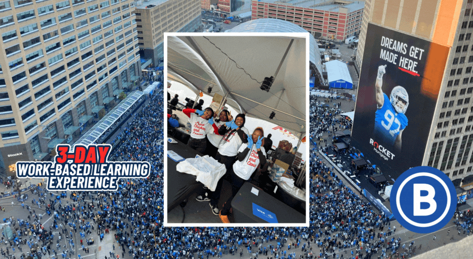 Culinary students cooking food at the NFL Draft